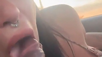 Melissa Lisboa'Nın Uzman Oral Ve Süt Sağma Becerileri Araba Kullanırken